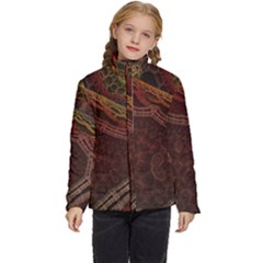 Fractal Pattern Geometric Pattern Disintegration Kids  Puffer Bubble Jacket Coat