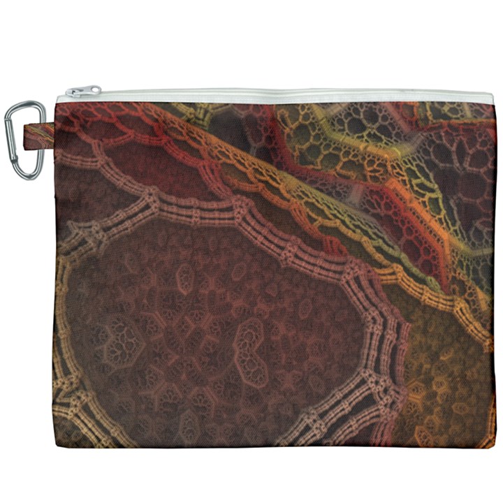 Fractal Pattern Geometric Pattern Disintegration Canvas Cosmetic Bag (XXXL)