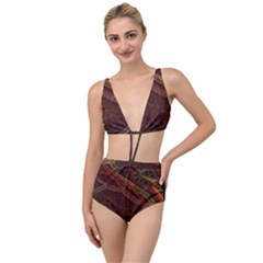 Fractal Pattern Geometric Pattern Disintegration Tied Up Two Piece Swimsuit by Ravend