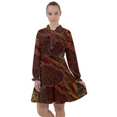 Fractal Pattern Geometric Pattern Disintegration All Frills Chiffon Dress