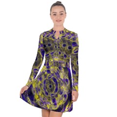 Fractal Glowing Kaleidoscope Long Sleeve Panel Dress