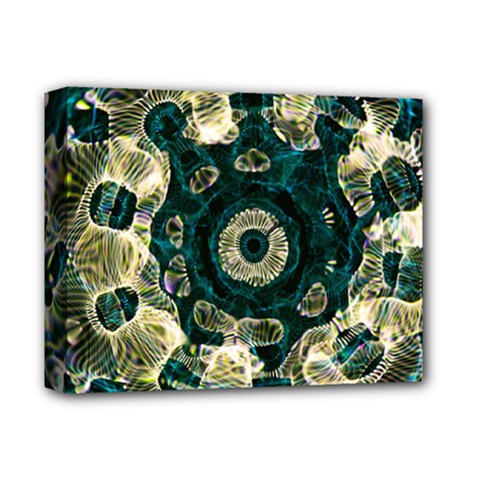 Fractal Glowing Kaleidoscope Wallpaper Art Design Deluxe Canvas 14  X 11  (stretched)