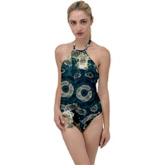 Fractal Glowing Kaleidoscope Wallpaper Art Design Go With The Flow One Piece Swimsuit by Ravend