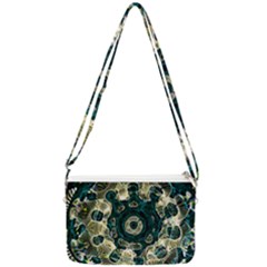 Fractal Glowing Kaleidoscope Wallpaper Art Design Double Gusset Crossbody Bag