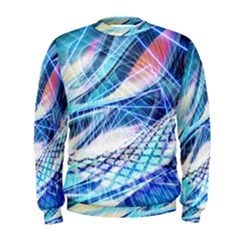 Background Neon Geometric Cubes Colorful Lights Men s Sweatshirt