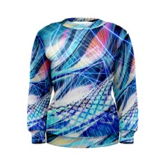 Background Neon Geometric Cubes Colorful Lights Women s Sweatshirt