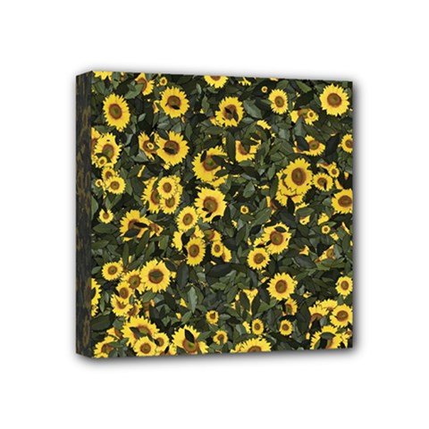 Sunflowers Yellow Flowers Flowers Digital Drawing Mini Canvas 4  X 4  (stretched) by Ravend