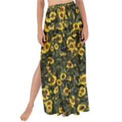 Sunflowers Yellow Flowers Flowers Digital Drawing Maxi Chiffon Tie-up Sarong