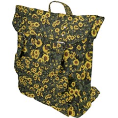 Sunflowers Yellow Flowers Flowers Digital Drawing Buckle Up Backpack by Ravend