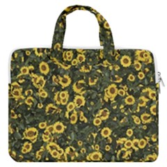 Sunflowers Yellow Flowers Flowers Digital Drawing Macbook Pro 13  Double Pocket Laptop Bag by Ravend