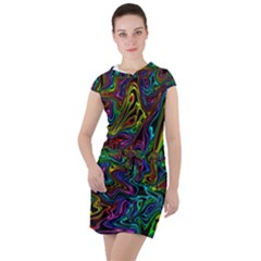 Melting Colours Drawstring Hooded Dress by DimensionalClothing