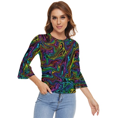 Melting Colours Bell Sleeve Top by DimensionalClothing