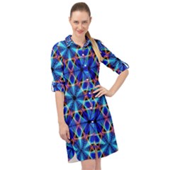 Geometric Long Sleeve Mini Shirt Dress by DimensionalClothing