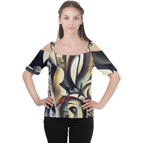 Model Of Picasso Cutout Shoulder Tee by Sparkle