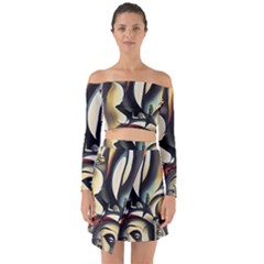 Model Of Picasso Off Shoulder Top With Skirt Set by Sparkle