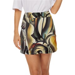 Model Of Picasso Mini Front Wrap Skirt by Sparkle