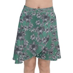 Forest Of Silver Pagoda Vines Chiffon Wrap Front Skirt by pepitasart