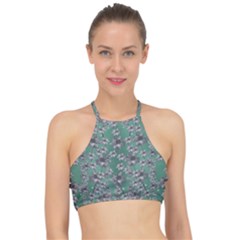 Forest Of Silver Pagoda Vines Racer Front Bikini Top by pepitasart