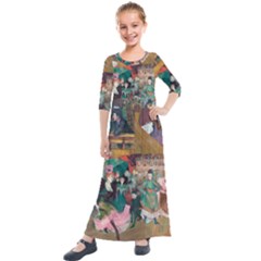Moulin Rouge One Kids  Quarter Sleeve Maxi Dress by witchwardrobe