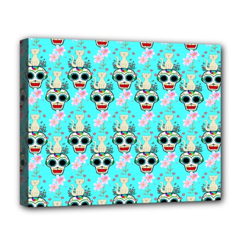 Skullart Deluxe Canvas 20  X 16  (stretched) by Sparkle