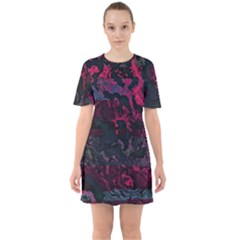 Granite Glitch Sixties Short Sleeve Mini Dress by MRNStudios