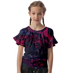 Granite Glitch Kids  Cut Out Flutter Sleeves by MRNStudios