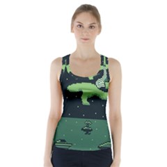 Ship Sea Monster Boat Island Night Pixel Racer Back Sports Top by Pakemis