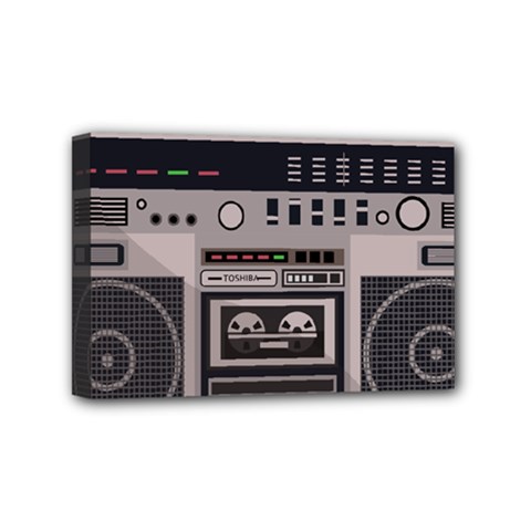 Cassette Recorder 80s Music Stereo Mini Canvas 6  X 4  (stretched) by Pakemis