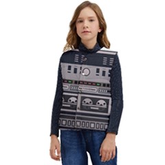 Cassette Recorder 80s Music Stereo Kid s Short Button Up Puffer Vest	 by Pakemis
