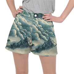 Mountains Alps Nature Clouds Sky Fresh Air Art Ripstop Shorts by Pakemis