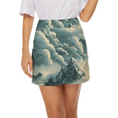 Mountains Alps Nature Clouds Sky Fresh Air Art Mini Front Wrap Skirt by Pakemis