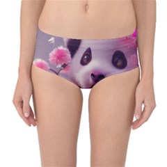 Panda Endangered Protected Bamboo National Treasure Mid-waist Bikini Bottoms by Pakemis