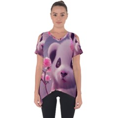 Panda Endangered Protected Bamboo National Treasure Cut Out Side Drop Tee by Pakemis