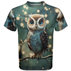 Owl Bird Bird Of Prey Ornithology Animal Men s Cotton Tee by Pakemis