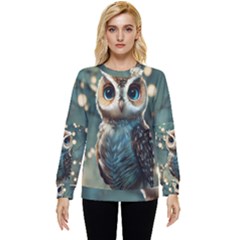 Owl Bird Bird Of Prey Ornithology Animal Hidden Pocket Sweatshirt by Pakemis