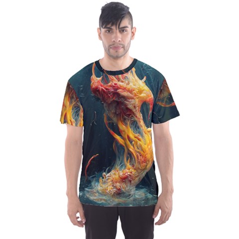 Flame Deep Sea Underwater Creature Wild Men s Sport Mesh Tee by Pakemis