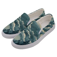 Mountains Alps Nature Clouds Sky Fresh Air Men s Canvas Slip Ons