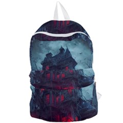 Haunted House Halloween Cemetery Moonlight Foldable Lightweight Backpack