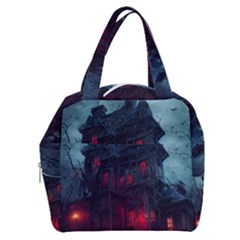 Haunted House Halloween Cemetery Moonlight Boxy Hand Bag by Pakemis