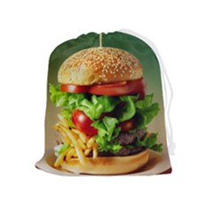 Hamburger Cheeseburger Burger 3d Render Snack Drawstring Pouch (xl) by Pakemis