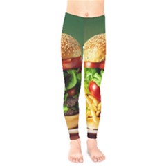 Hamburger Cheeseburger Burger 3d Render Snack Kids  Leggings