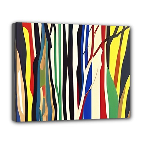 Abstract Trees Colorful Artwork Woods Deluxe Canvas 20  X 16  (stretched) by Pakemis