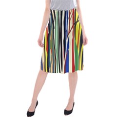 Abstract Trees Colorful Artwork Woods Midi Beach Skirt by Pakemis