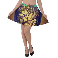 Flask Bottle Tree In A Bottle Perfume Design Velvet Skater Skirt by Pakemis