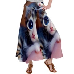 Cute Kitten Kitten Animal Wildlife 3d Satin Palazzo Pants by Pakemis