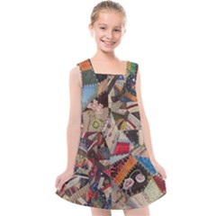 Background Embroidery Pattern Stitches Abstract Kids  Cross Back Dress by Pakemis