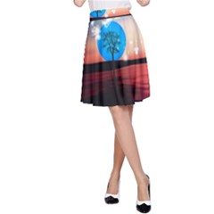 Surreal Fantasy Abstract Art Creativity Horizon A-line Skirt by Pakemis