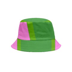 Pink And Green 1105 - Groovy Retro Style Art Inside Out Bucket Hat (kids) by KorokStudios