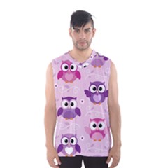 Seamless Cute Colourfull Owl Kids Pattern Men s Basketball Tank Top by Pakemis