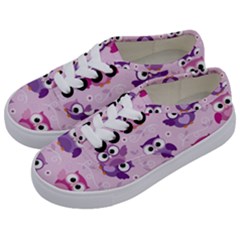 Seamless Cute Colourfull Owl Kids Pattern Kids  Classic Low Top Sneakers by Pakemis